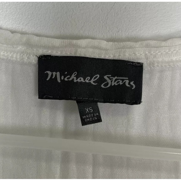 Michael Stars Blouse Womens XS White Flutter Top Cotton - Picture 3 of 7